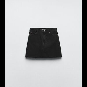 Zara Black Denim Jean Skirt